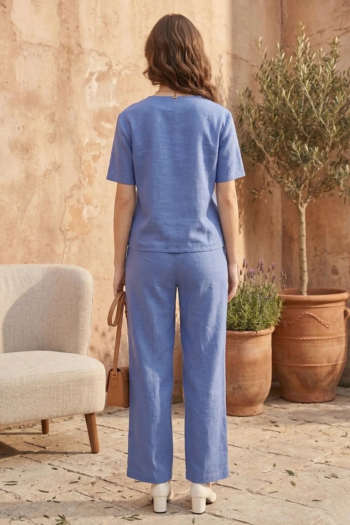 Veri Peri Cotton Linen Button Top SNEHA B