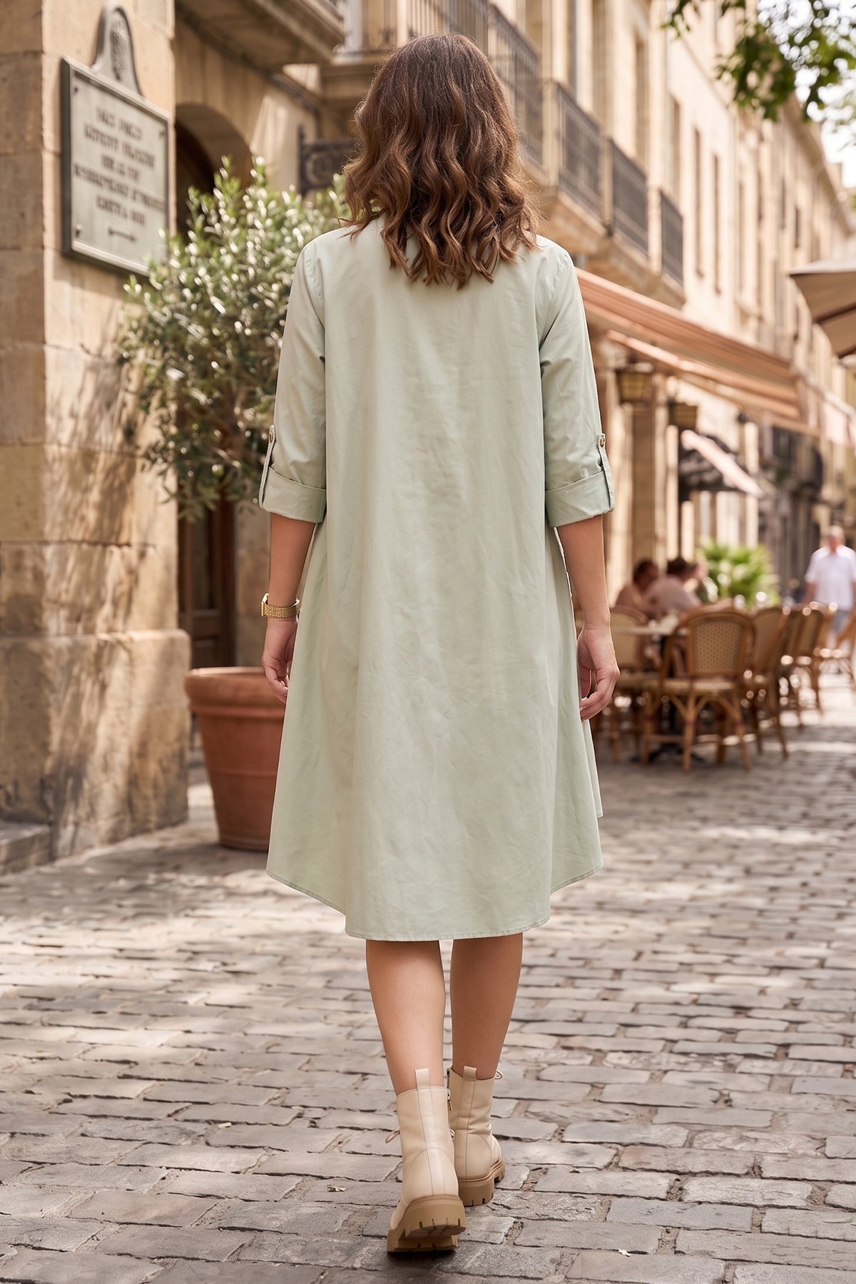 Green Cotton Oversized Dress