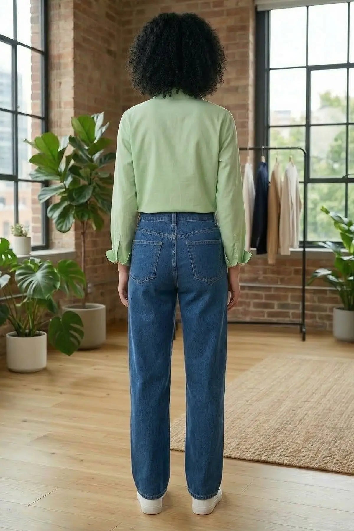 Green Cotton Linen Collar Shirt SNEHA B