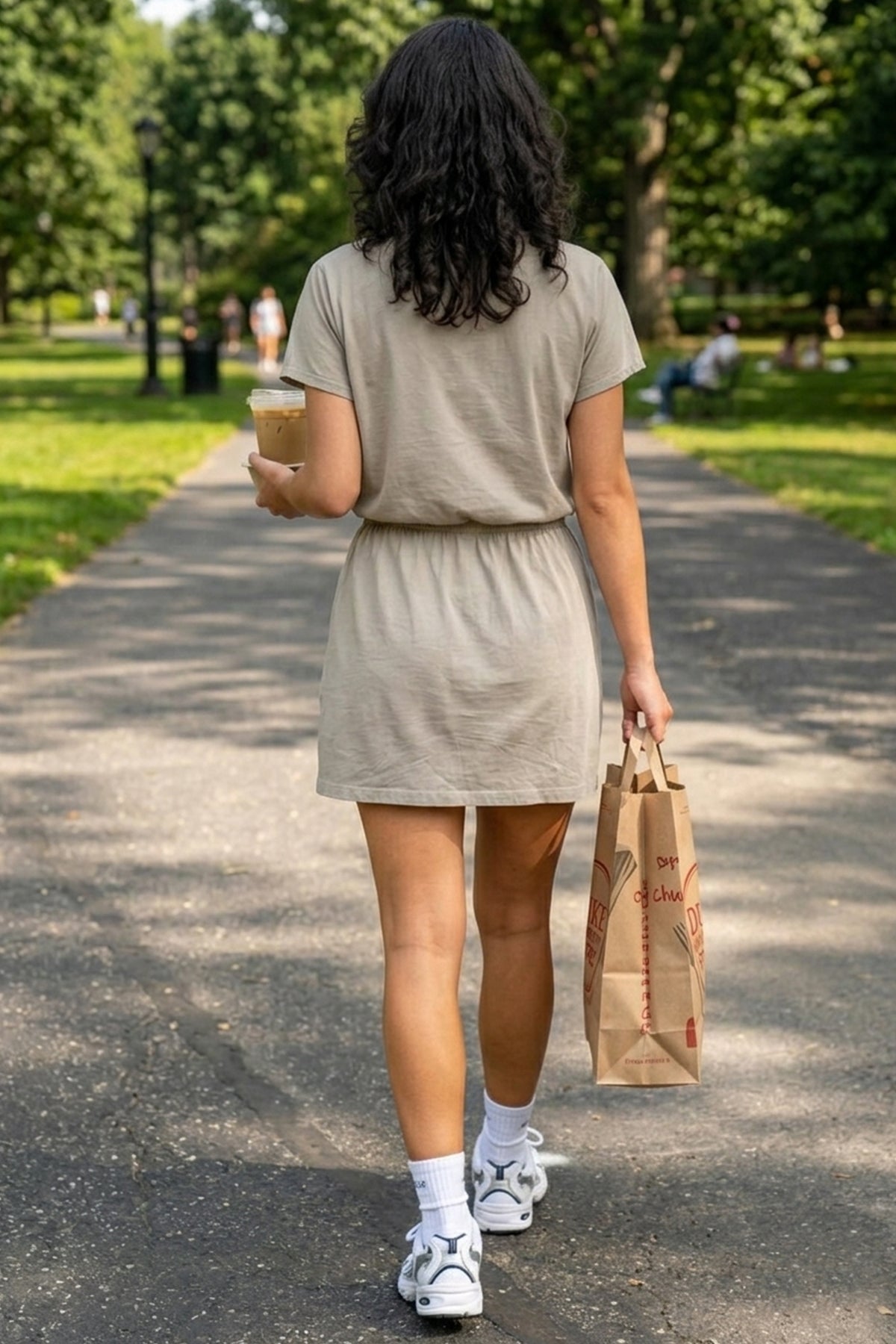 Grey Elasticated Mini Dress