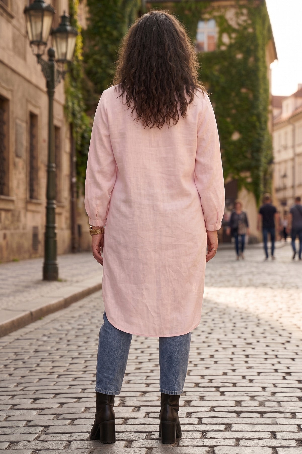 Pastel Peach High Low Shirt
