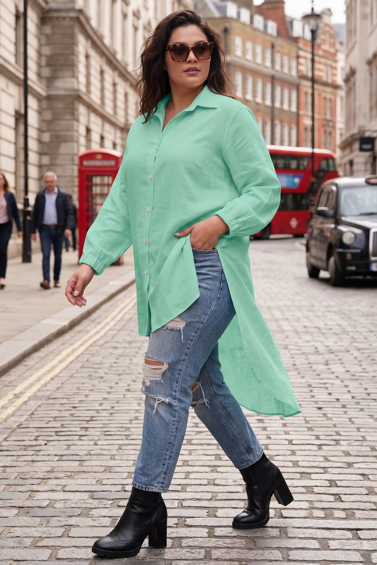 Seafoam Green High Low Shirt