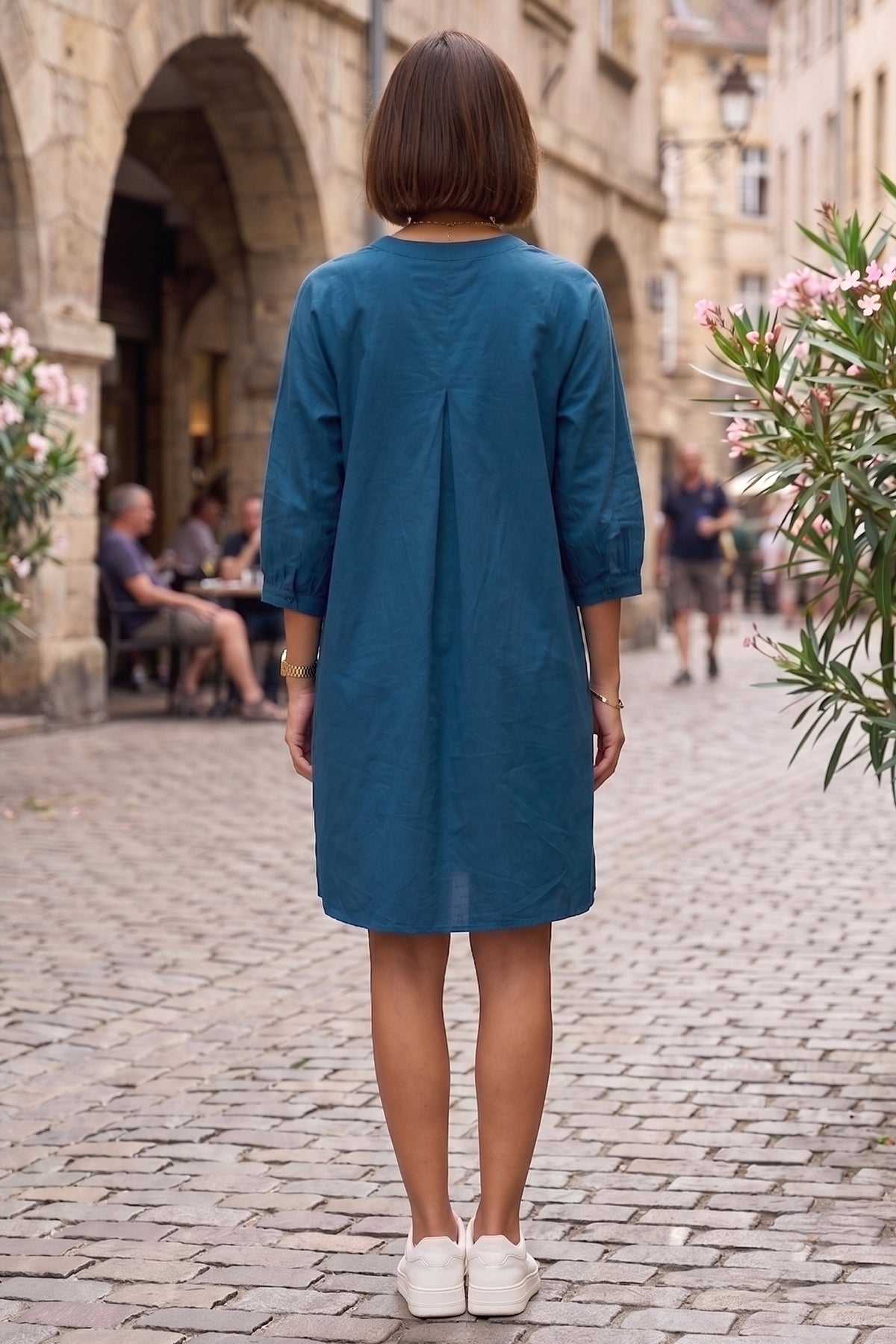 Teal Relaxed Shirt Style Dress
