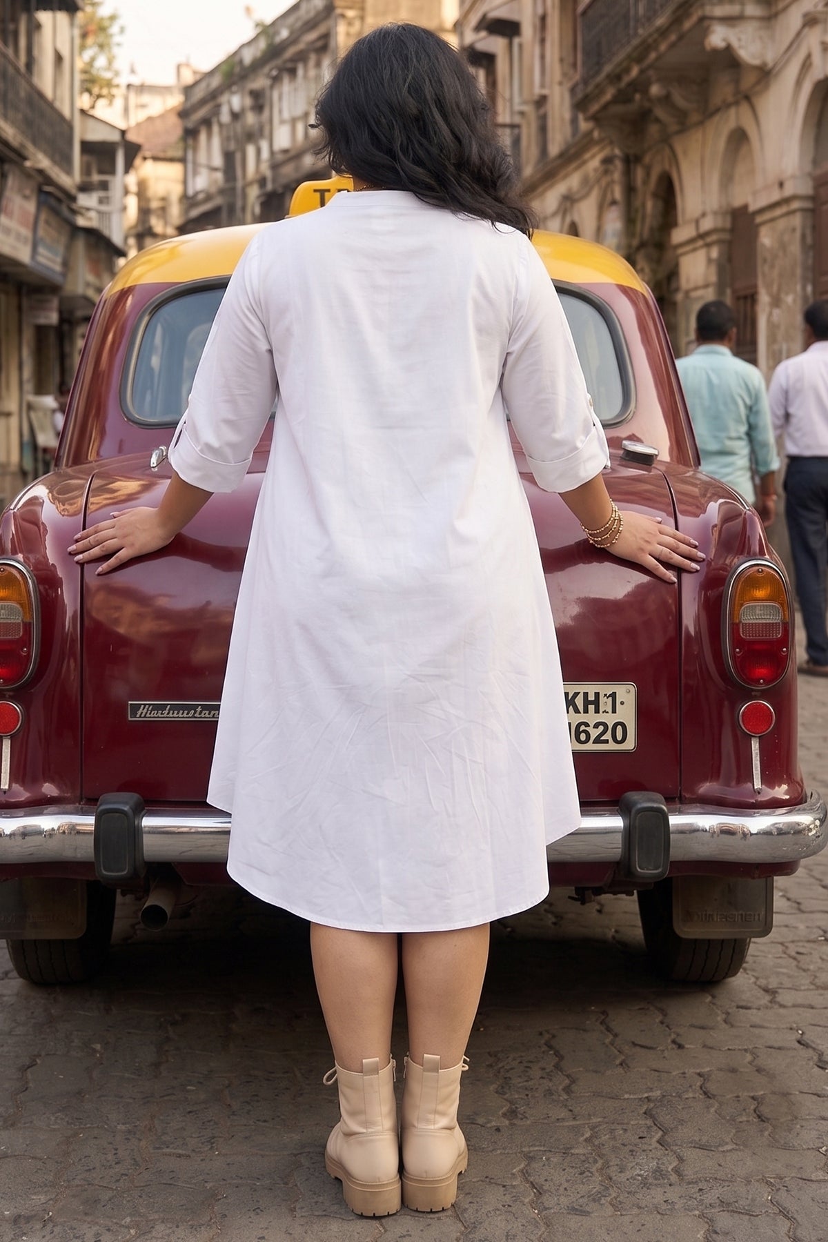 White Cotton Oversized Dress