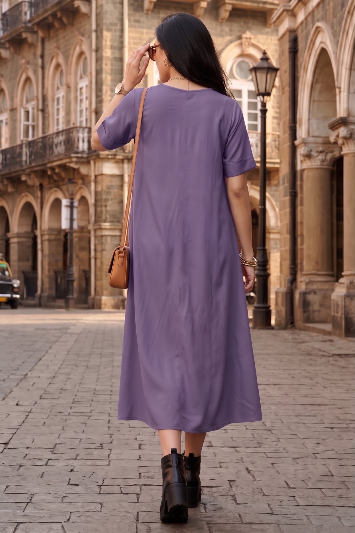 Bamboo Lavender Flared Dress