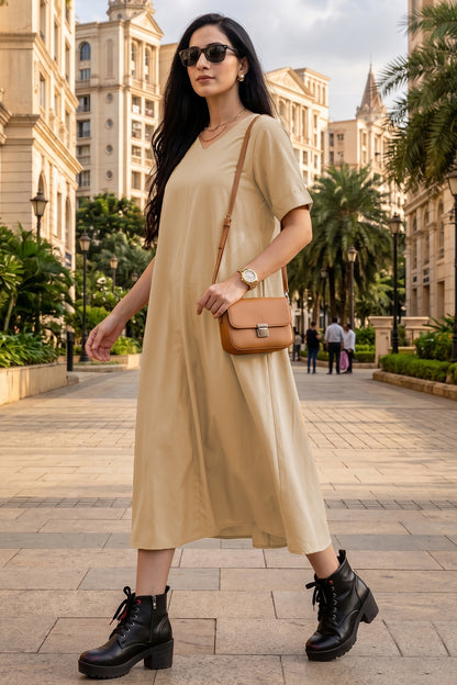 Biscuit Bamboo Cotton Flare Dress
