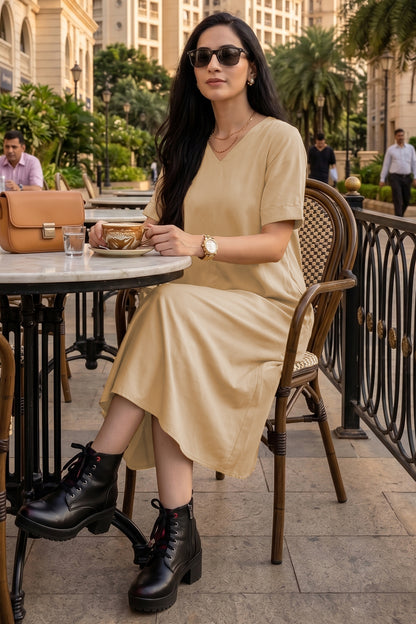 Biscuit Bamboo Cotton Flare Dress