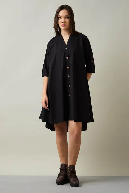 Black Cotton Oversized Dress SNEHA B