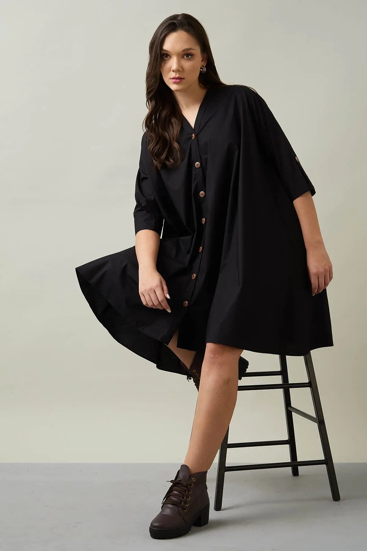 Black Cotton Oversized Dress SNEHA B