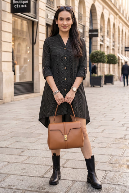 Black Polka Dot Oversize Dress