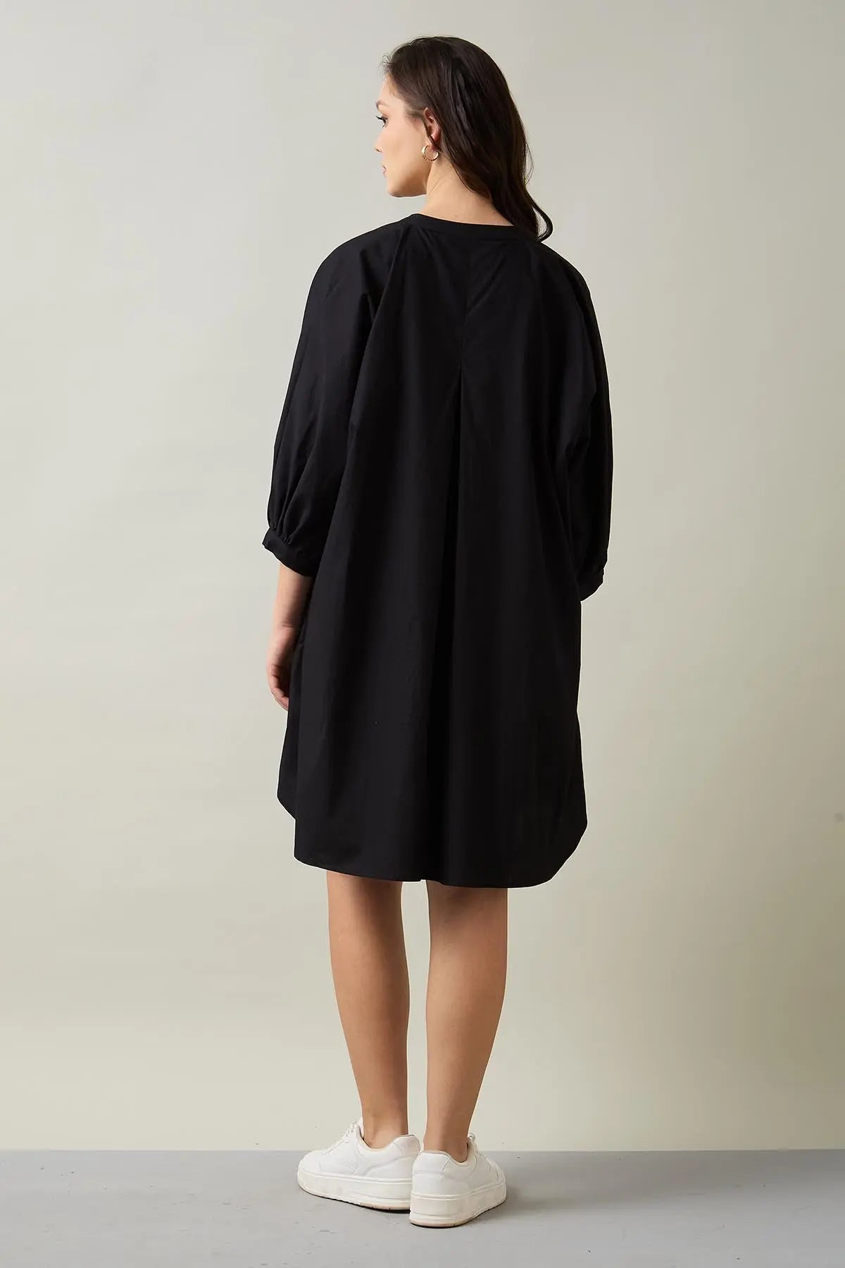 Black Relaxed Shirt Style Dress SNEHA B