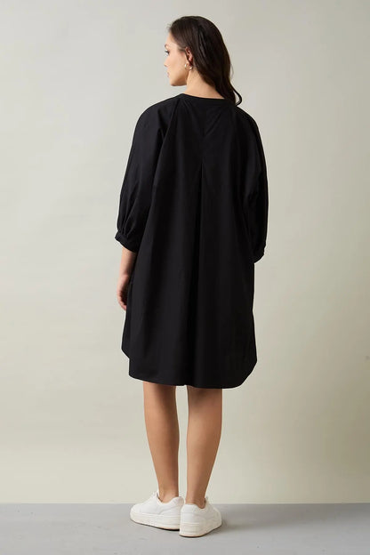 Black Relaxed Shirt Style Dress SNEHA B