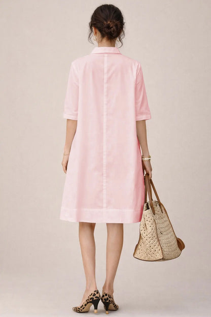 Blush Cotton Box Pleated Dress SNEHA B