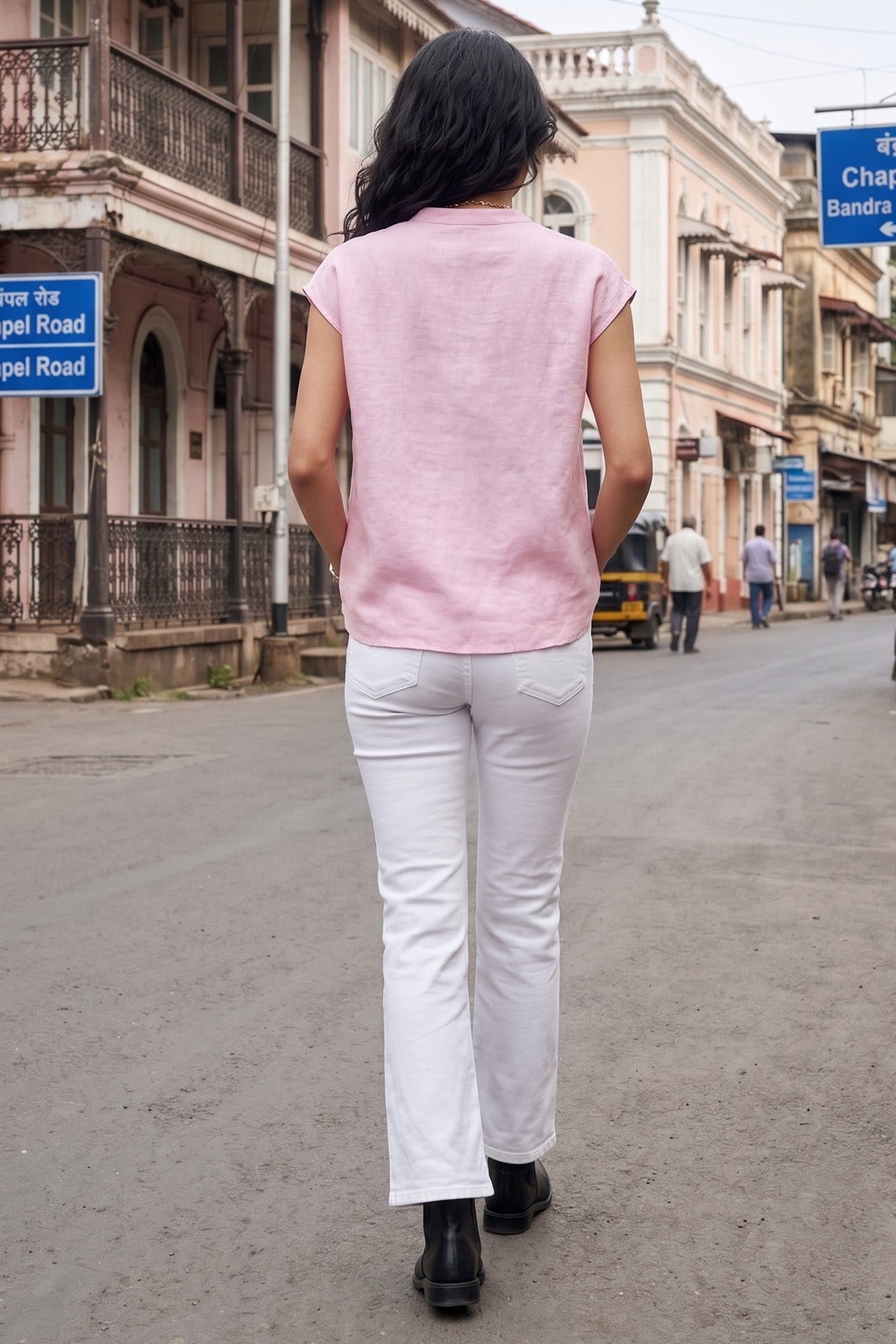 Carnation Cotton Buttoned Top