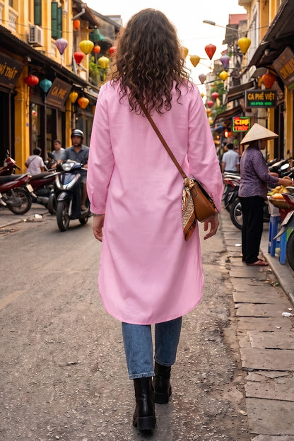 Carnation Pink High Low Shirt