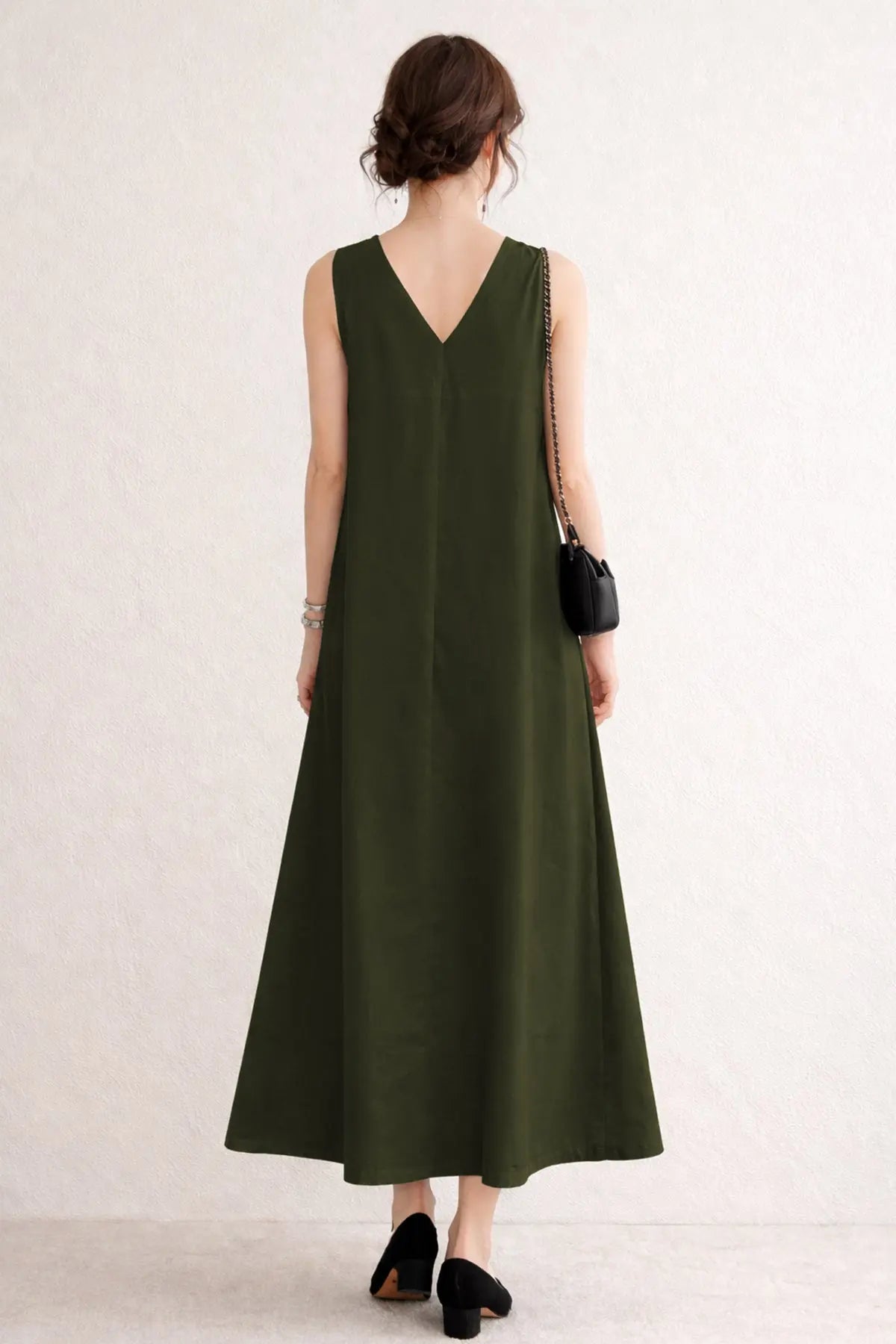Green A-Line Cotton Maxi Dress SNEHA B