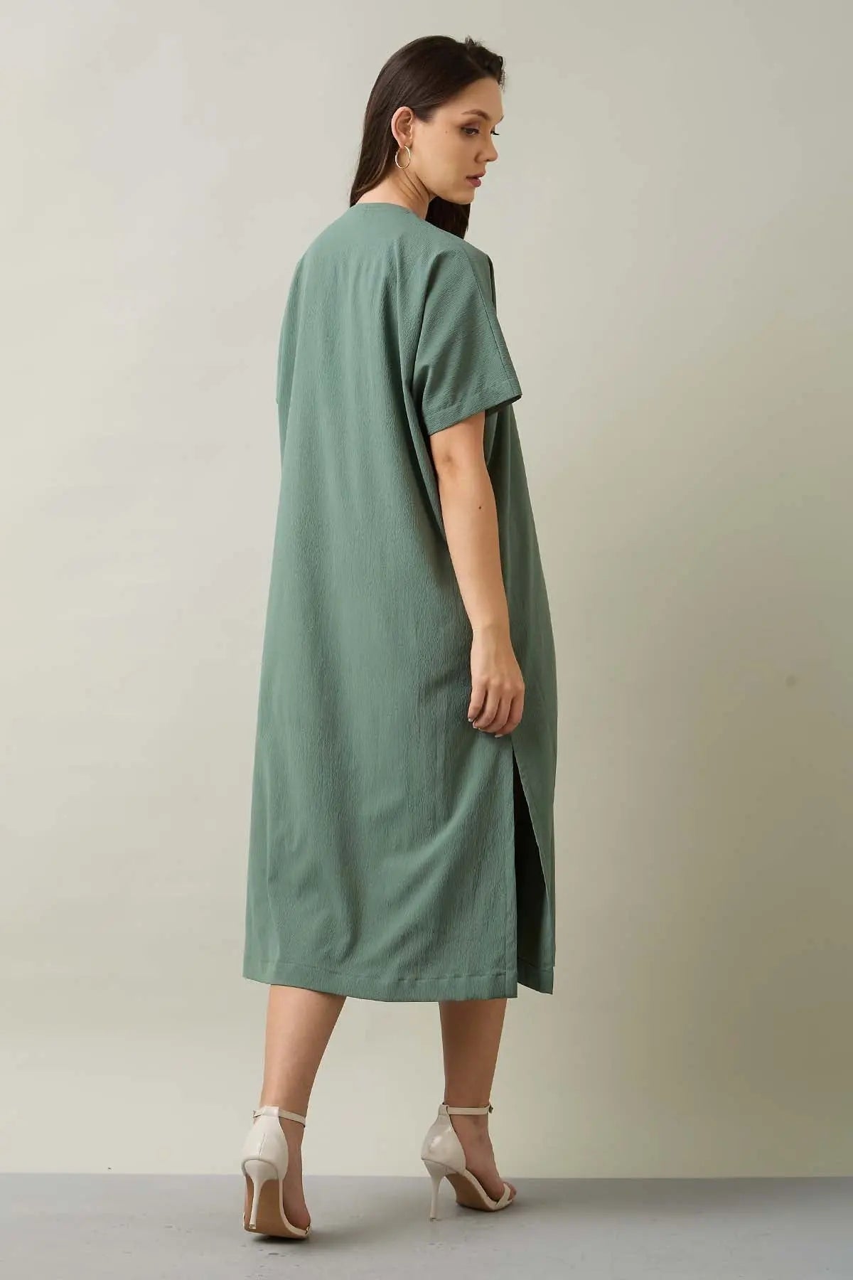 Green Relaxed Fit Midi Dress SNEHA B