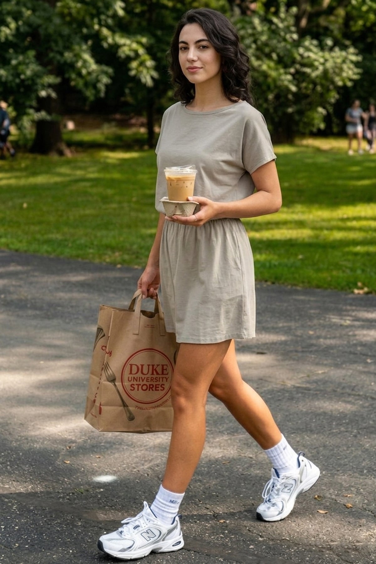 Grey Elasticated Mini Dress