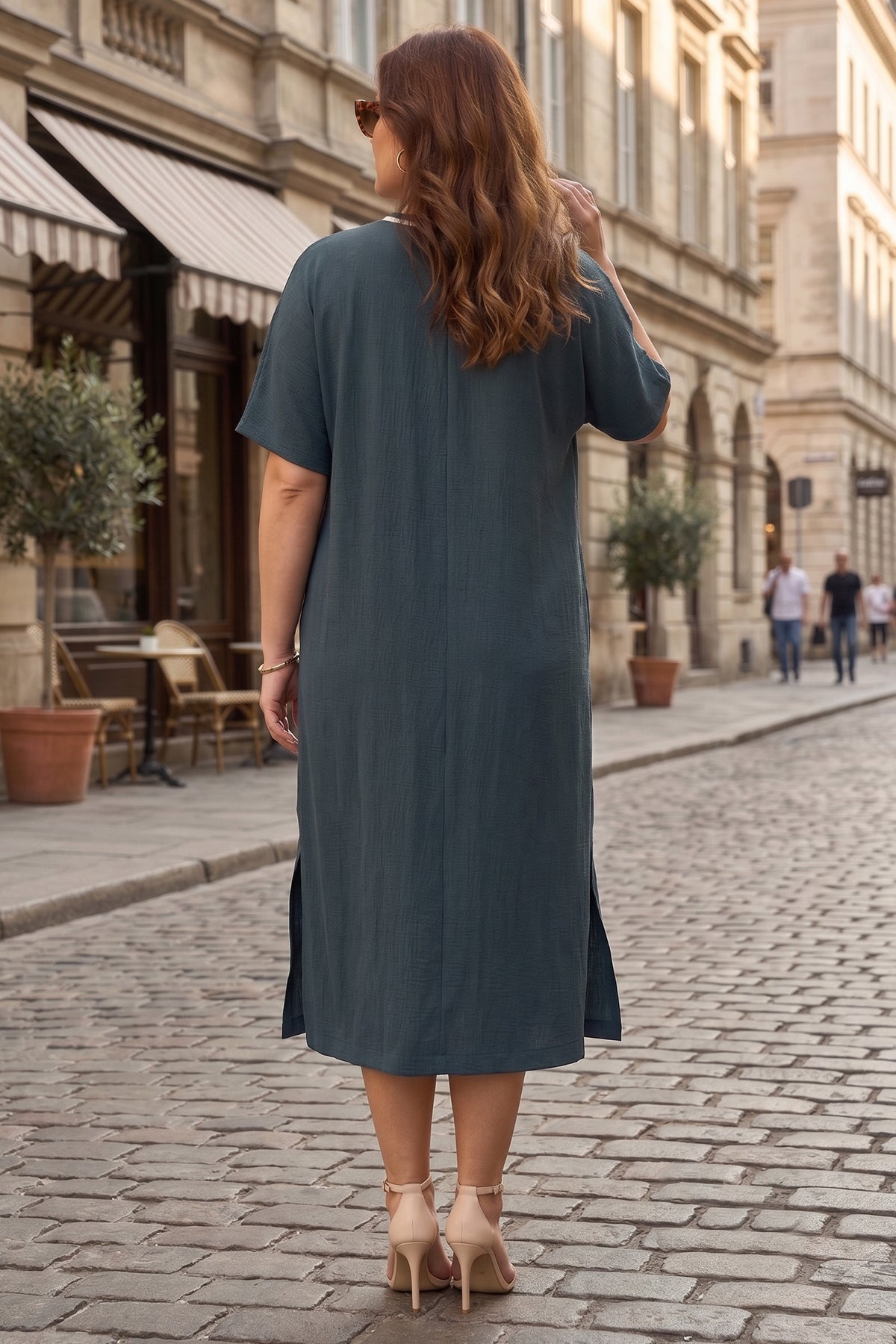 Grey Relaxed Fit Midi Dress