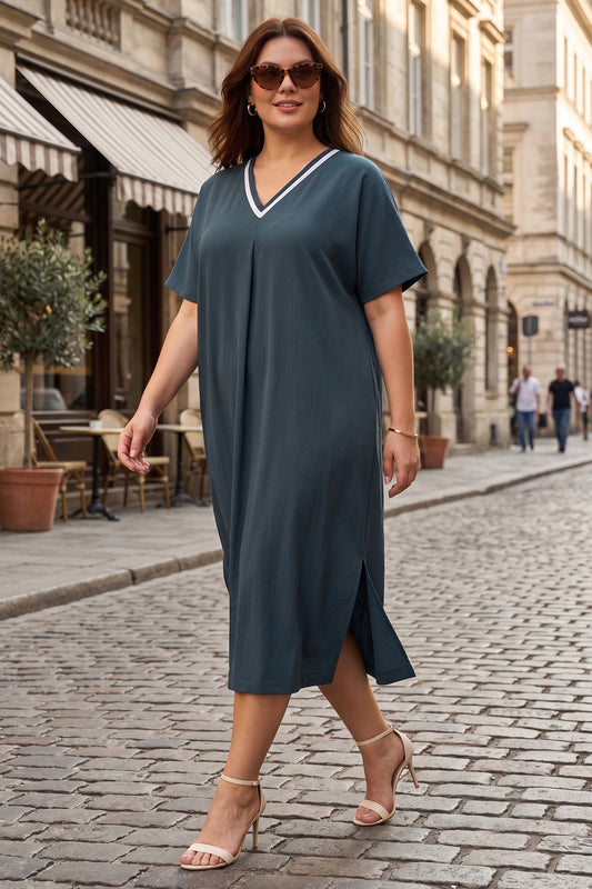 Grey Relaxed Fit Midi Dress