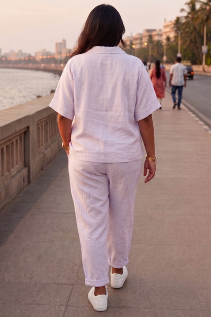 Light Purple Half Sleeves Top