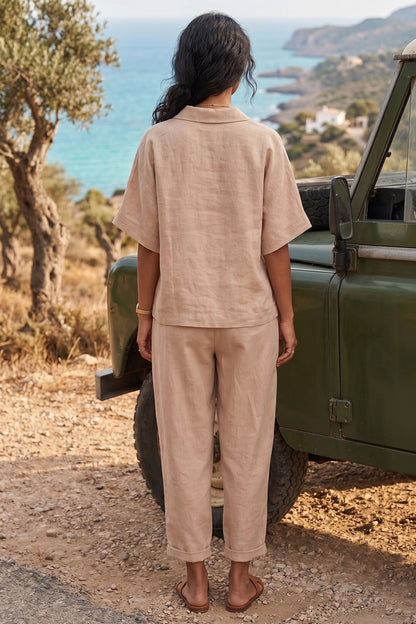 Light Taupe Double Pleated Pant