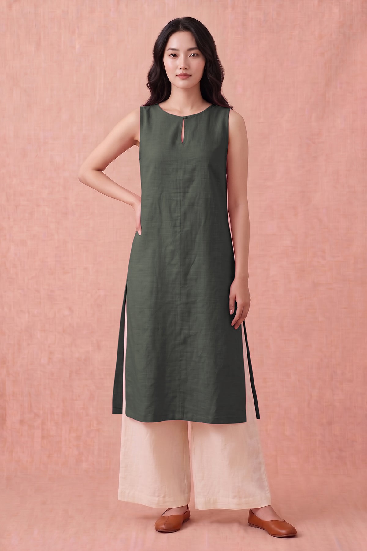 Mineral Cotton Linen Kurta Set