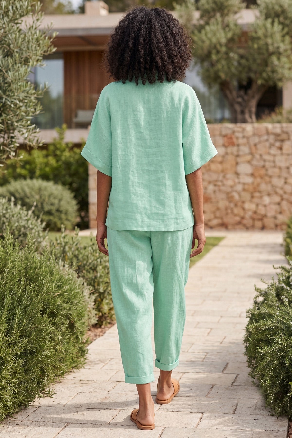 Minty Green Half Sleeves Top