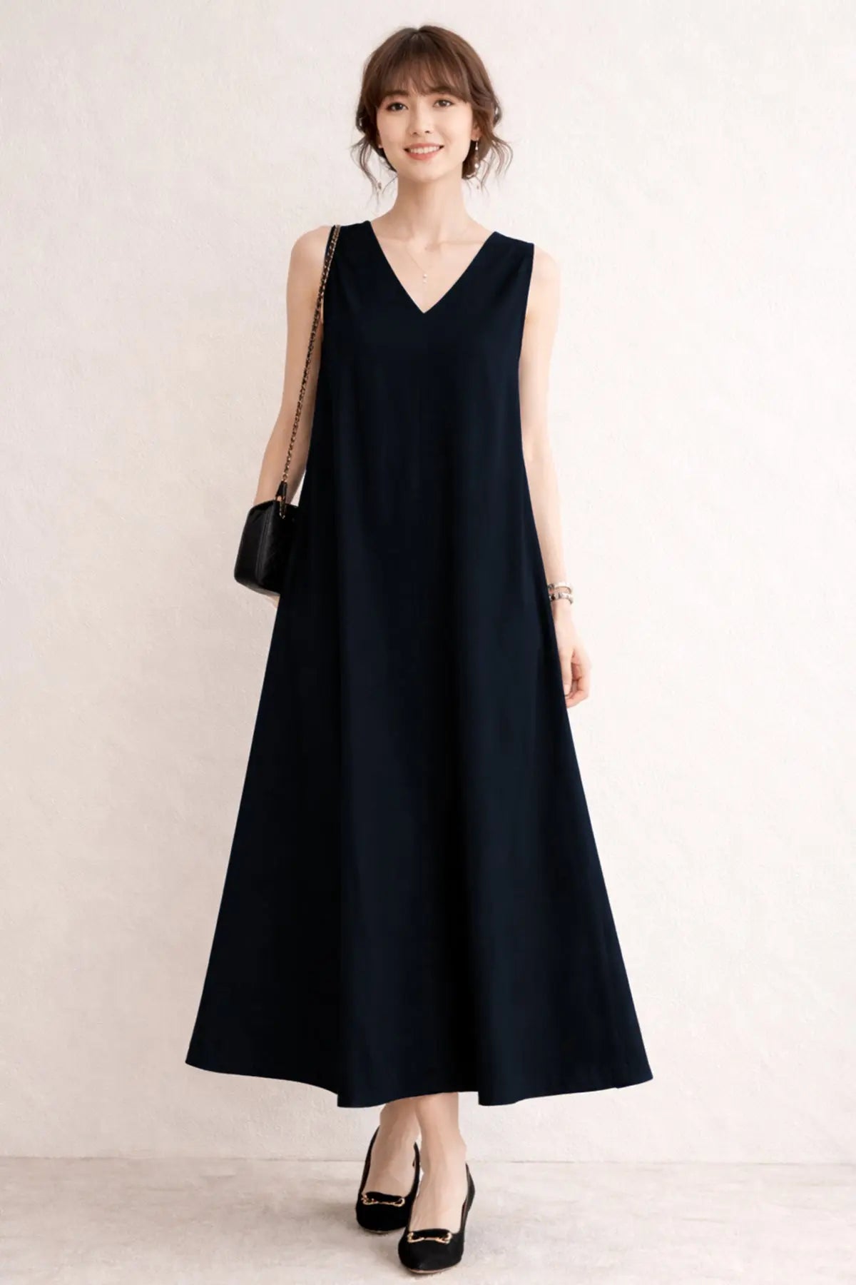 Shop Navy A-Line Cotton Maxi Dress for women by SNEHA B