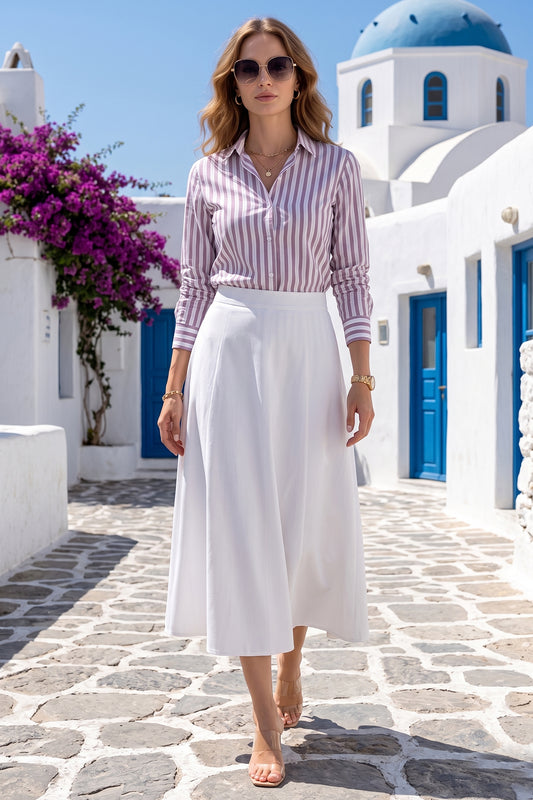 Onion Pink Cotton Stripe Shirt