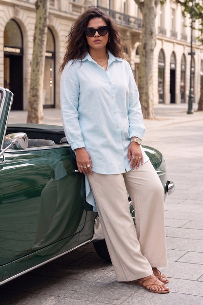 Pastel Blue High Low Shirt