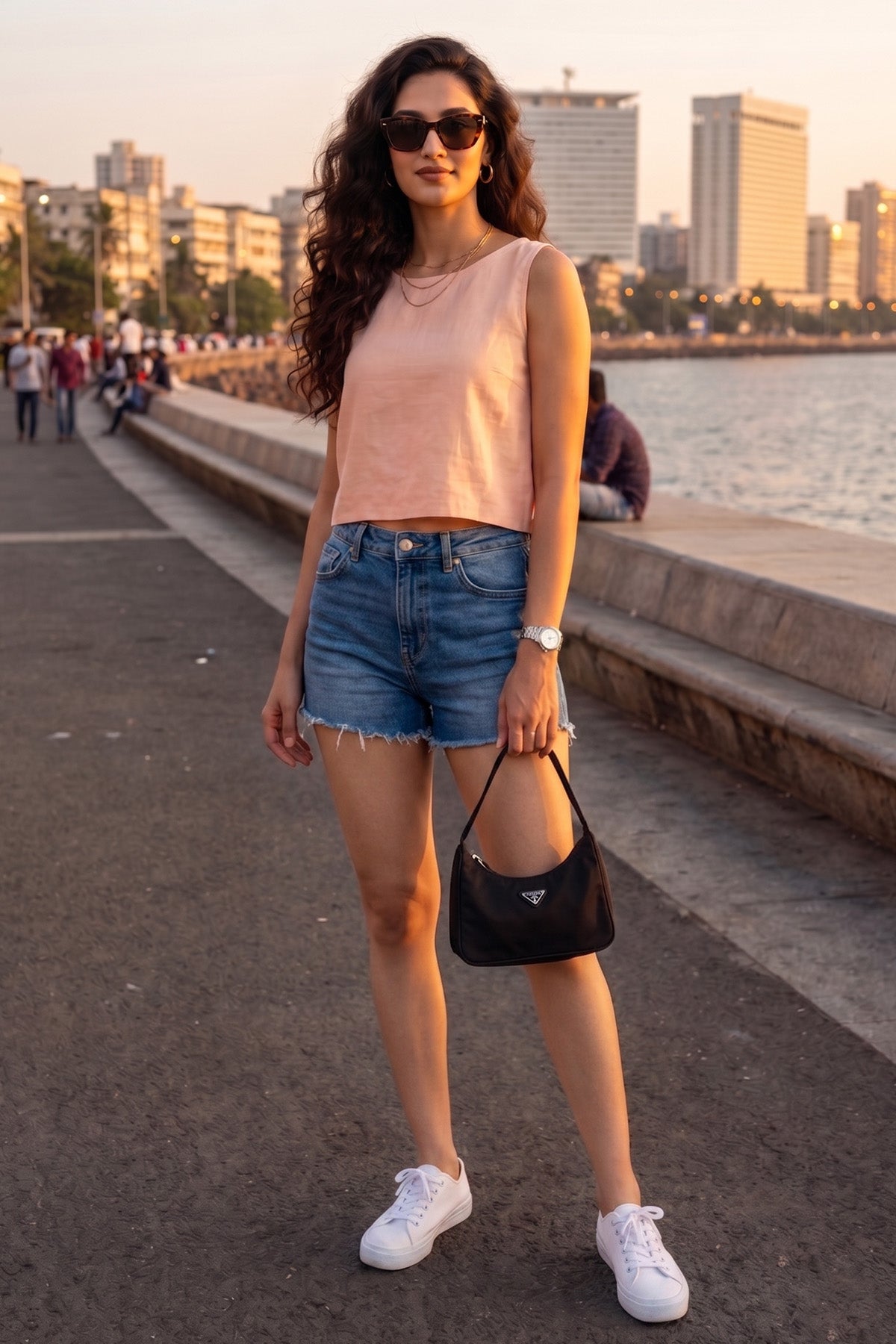 Shop Peach Cotton Linen Crop Top by SNEHA B