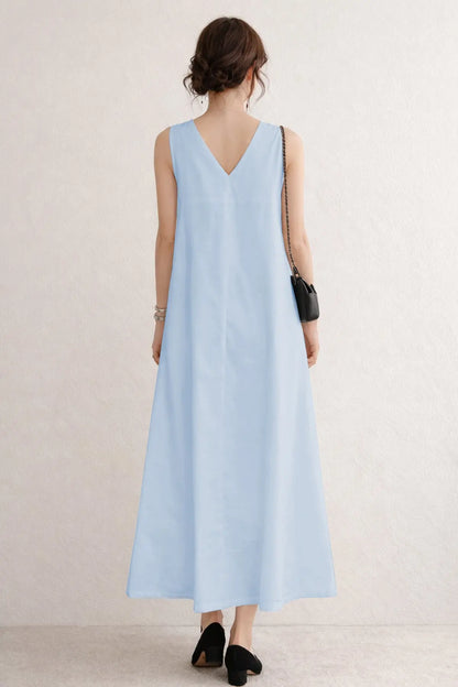 Powder A-Line Cotton Maxi Dress SNEHA B