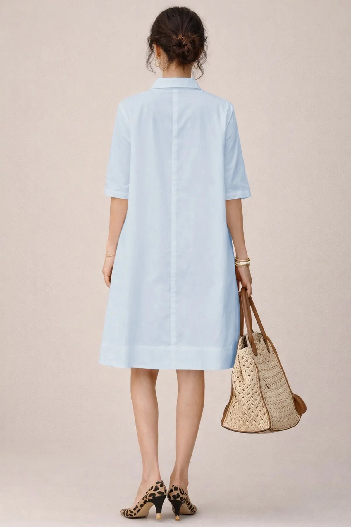 Powder Cotton Box Pleat Dress SNEHA B