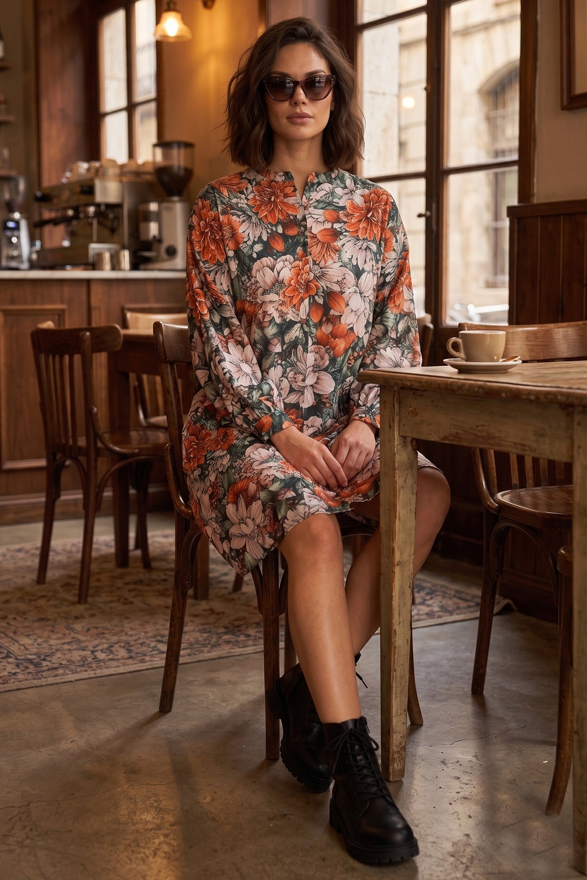 Printed Cotton Oversized Dress