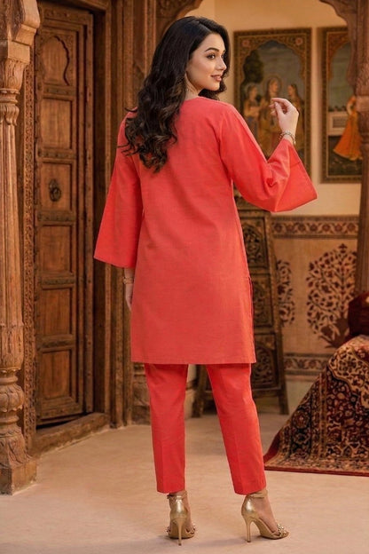 Red Embroidered Kurta & Pants