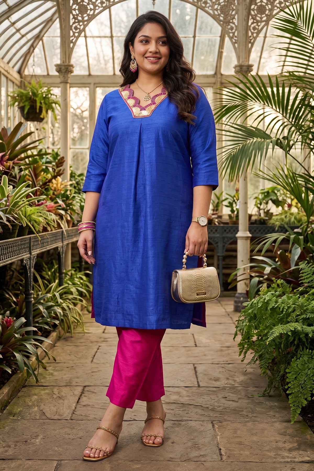Royal Blue Silk Kurta & Pants