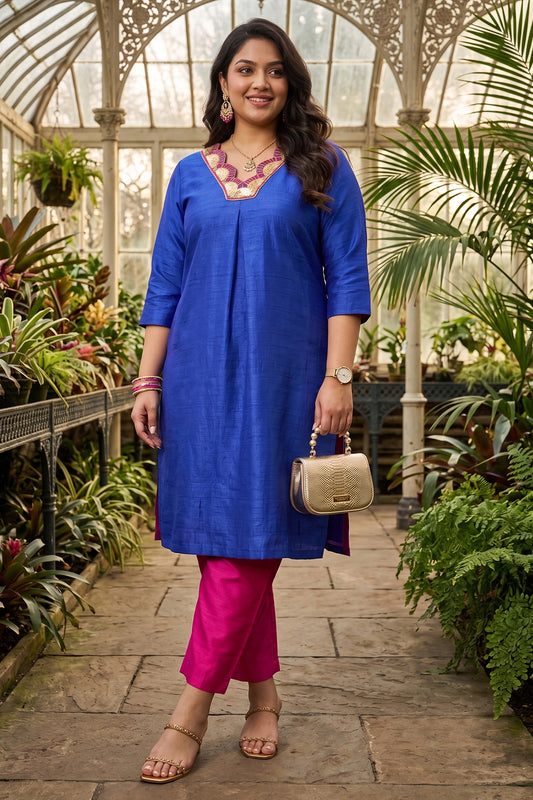 Royal Blue Silk Kurta & Pants