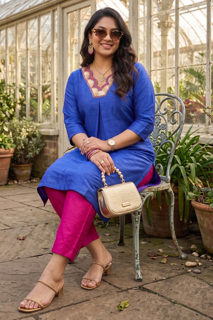 Royal Blue Silk Kurta & Pants