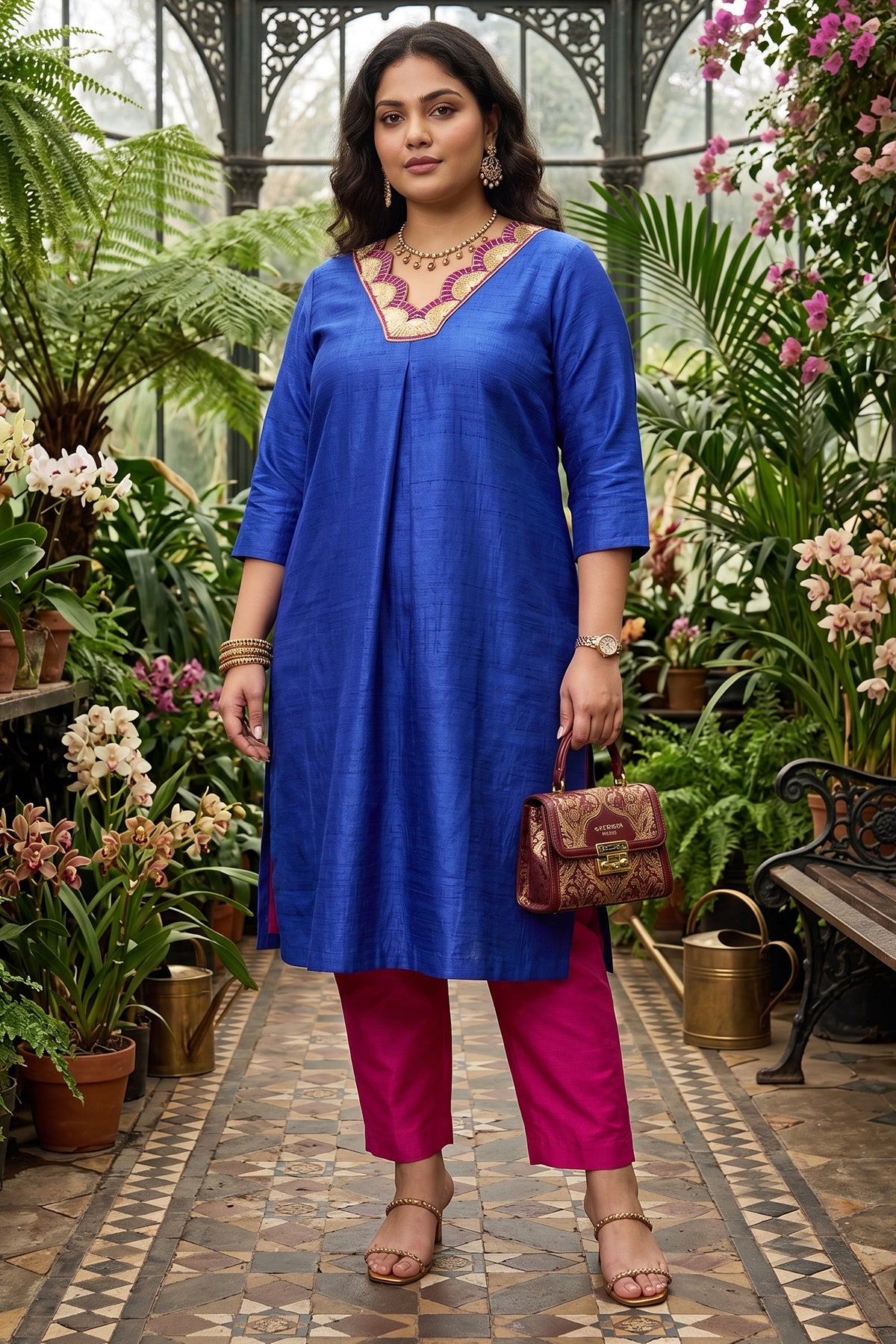Royal Blue Silk Kurta & Pants