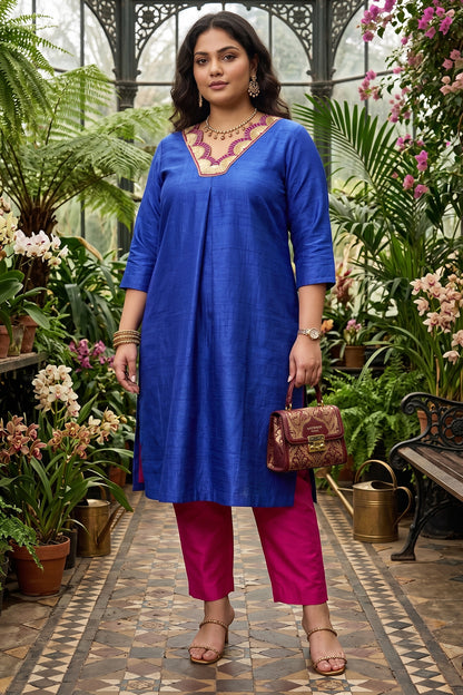Royal Blue Silk Kurta & Pants