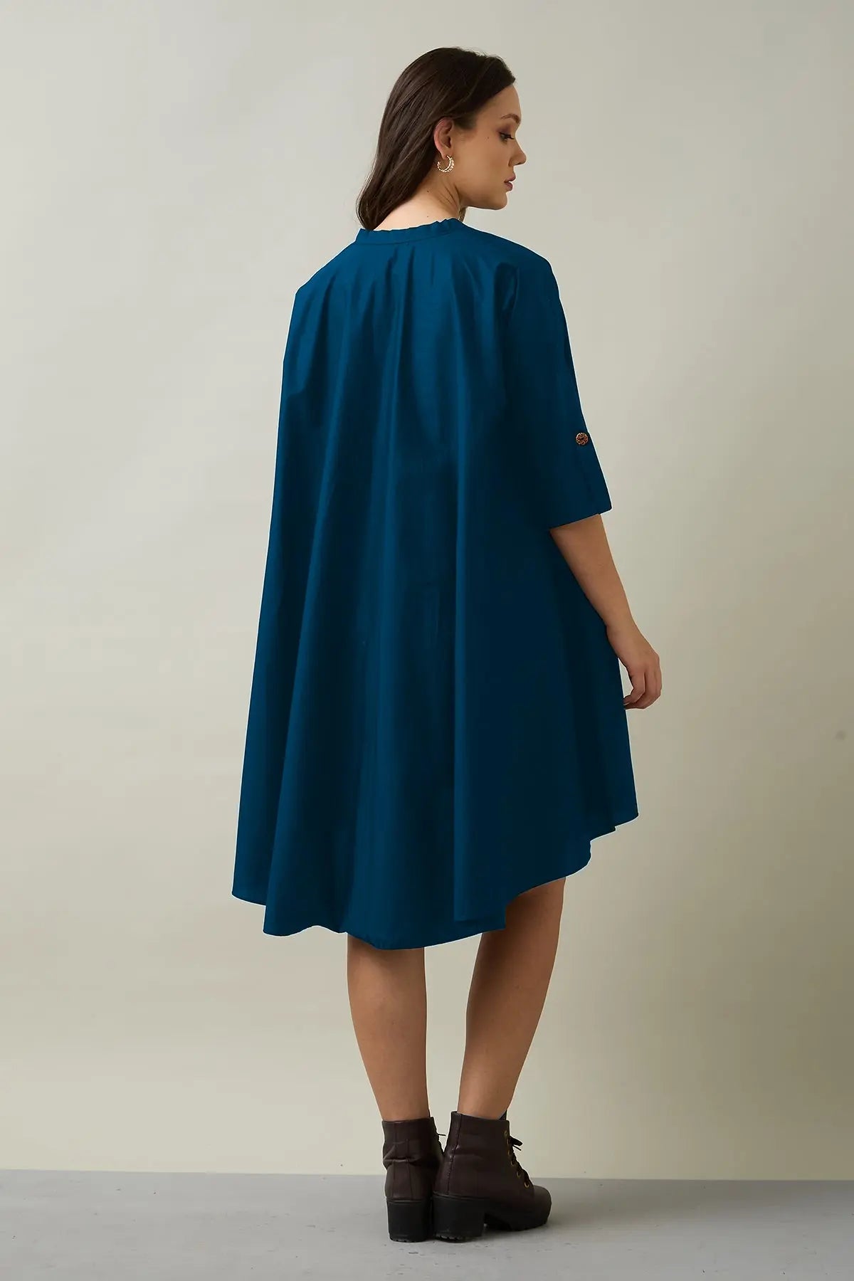 Teal Blue Cotton Oversize Dress SNEHA B