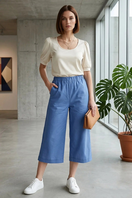 Veri Peri Cotton Linen Flare Pant SNEHA B