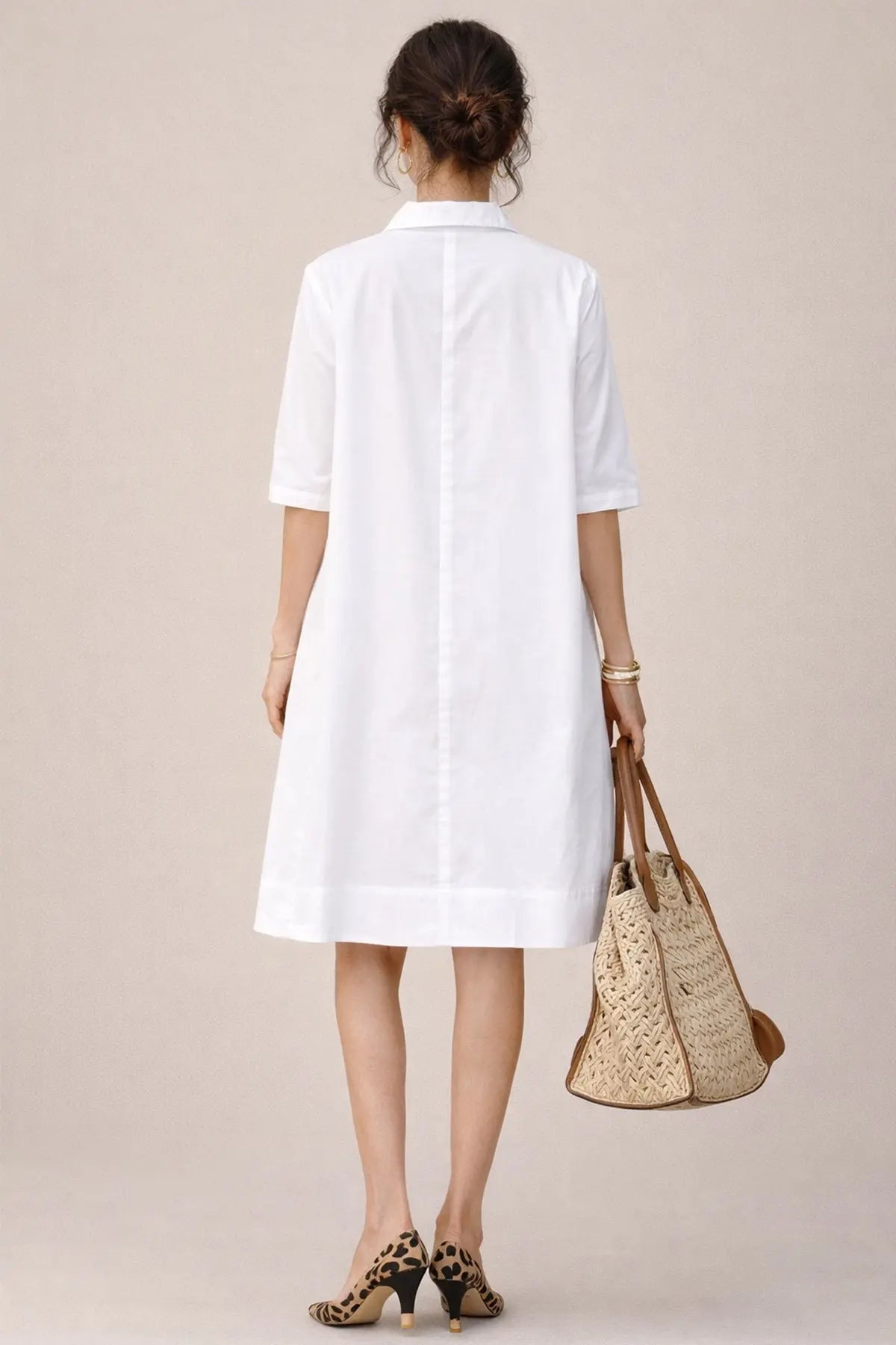 White Cotton Box Pleated Dress SNEHA B