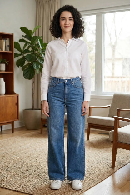 White Cotton Linen Collar Shirt SNEHA B